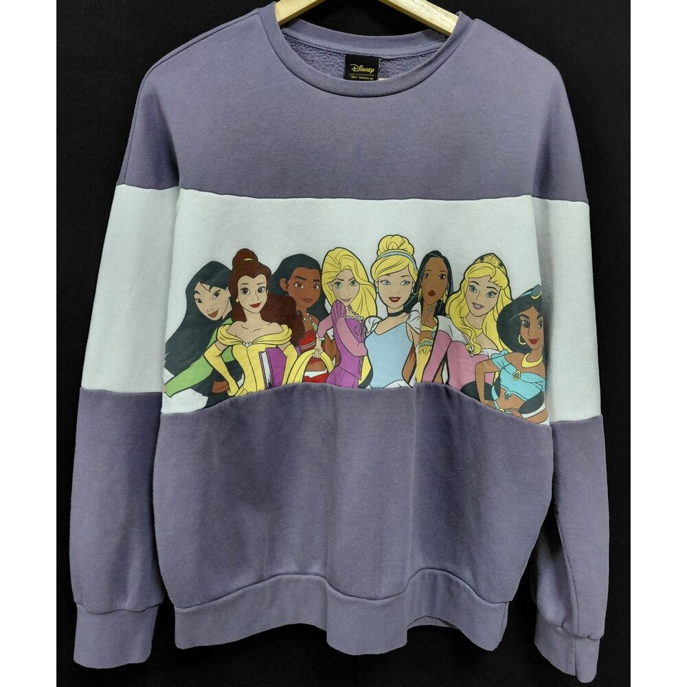 Disney Princess Graphic Print Sweatshirt Purple Knit Size SM